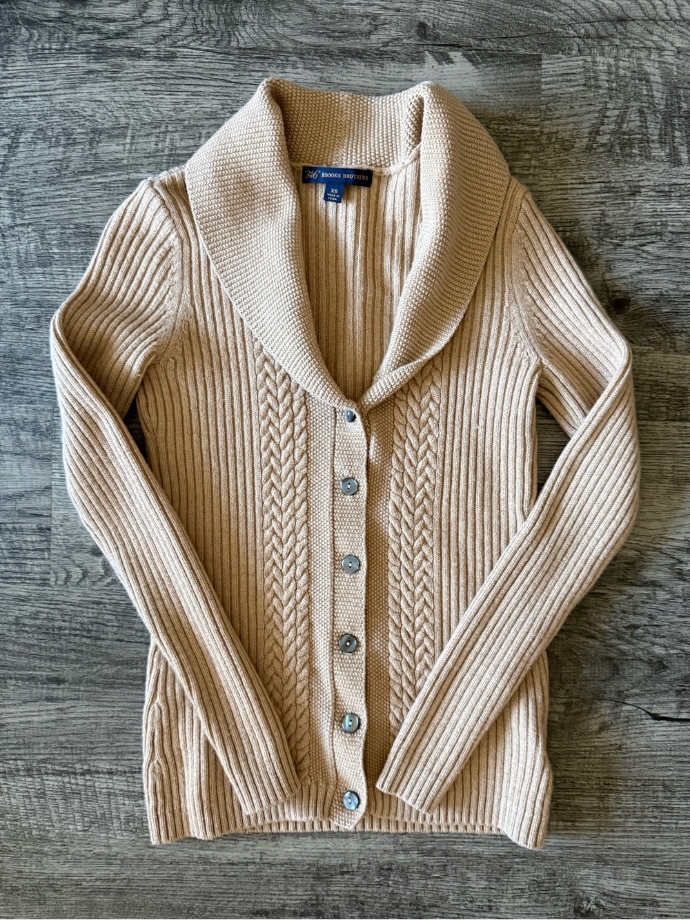 Brooks Brothers Ribbed 100% Wool Cardigan | Size XS